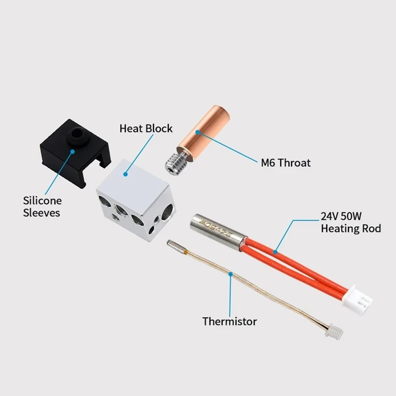 3D Printer Hot End Replacement For Elegoo Neptune 4 Heated Block Heating Rod Thermistor Extruder For NP4 Hotend