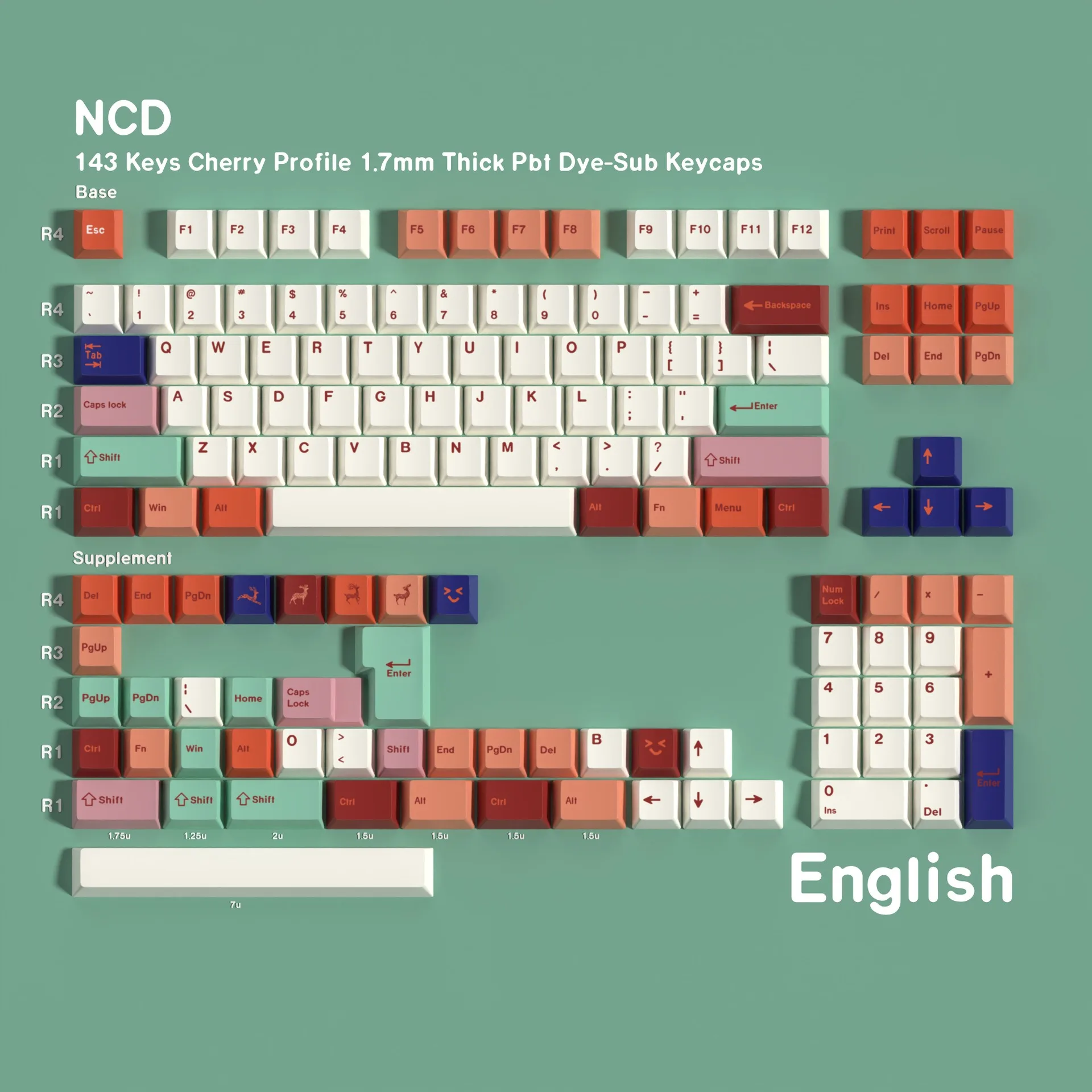 Cherry Profile PBT Mechanical Keyboard Keycap 7U Space ISO Enter Korean Spanish French Japanese German Russian Gamer Keycaps