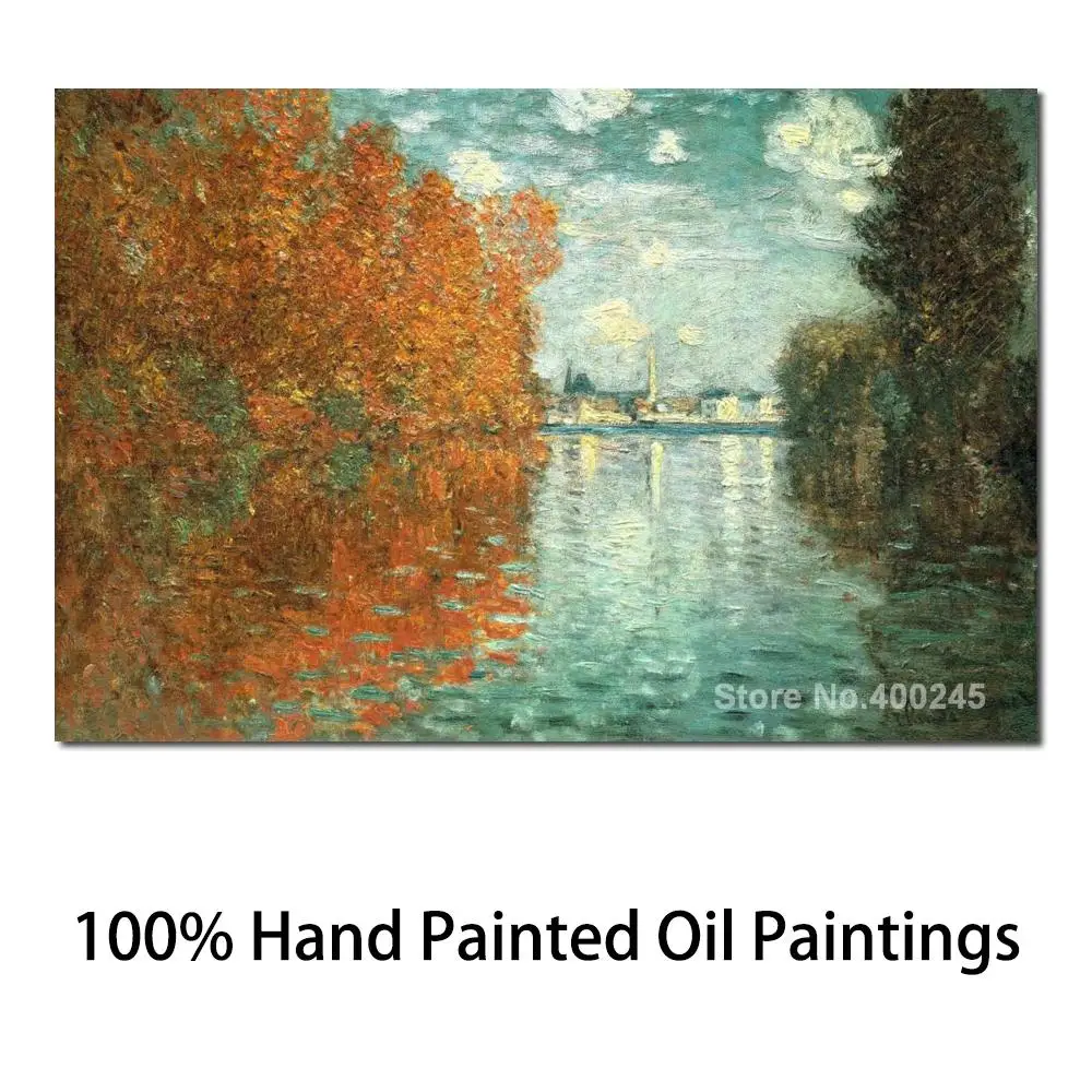 

Landscape Oil Painting Autumn Effect at Argenteuil by Claude Monet Room Decor Hand Painted High Quality