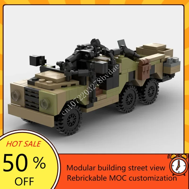 

205 шт. MOC, военная военная серия ADF 6x6, разрушитель, бронированная модель автомобиля, пазлы на заказ, сборка, игрушки, рождественский подарок