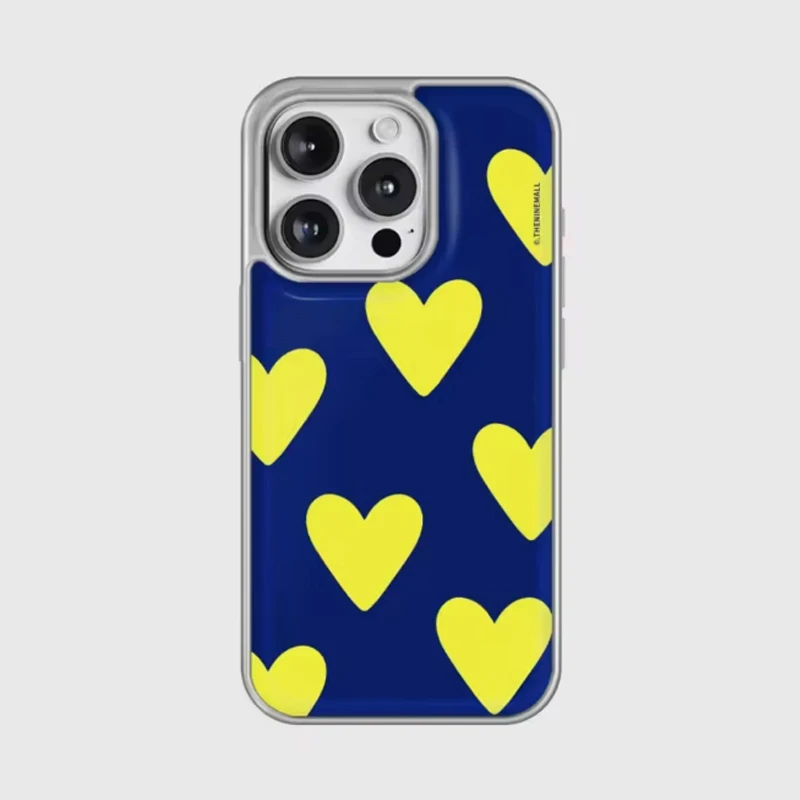 Korean Ins Coloring Heart Pure Color Minimalist Phone Case For Samsung Galaxy S23 FE S24 PLUS S25 ULTRA S26 EDGE Drop Glue Cover view 6