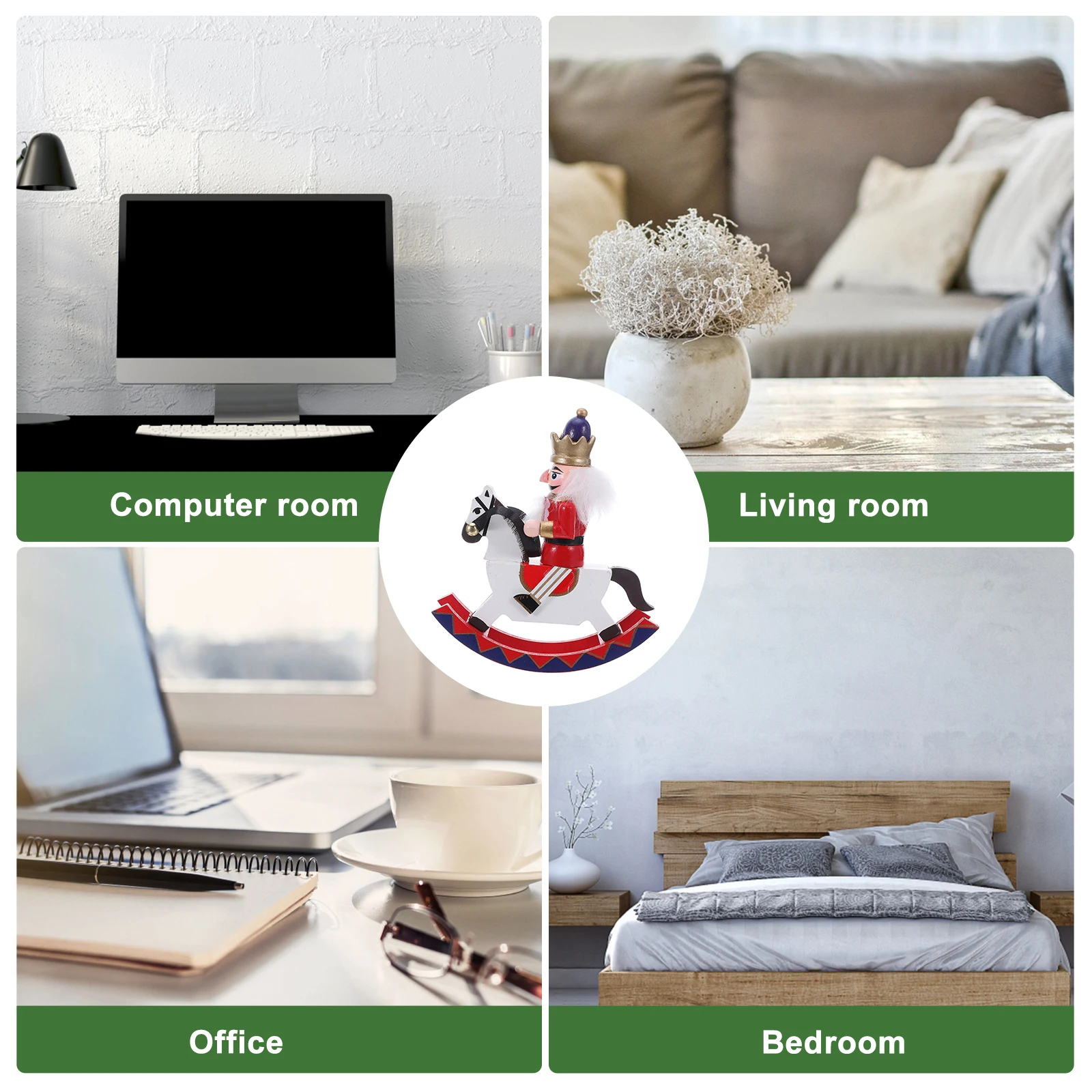 

5pcs 5 PCS Holiday Nutcracker Christmas Tree Ornaments Gingerbread Figures Red Figurine