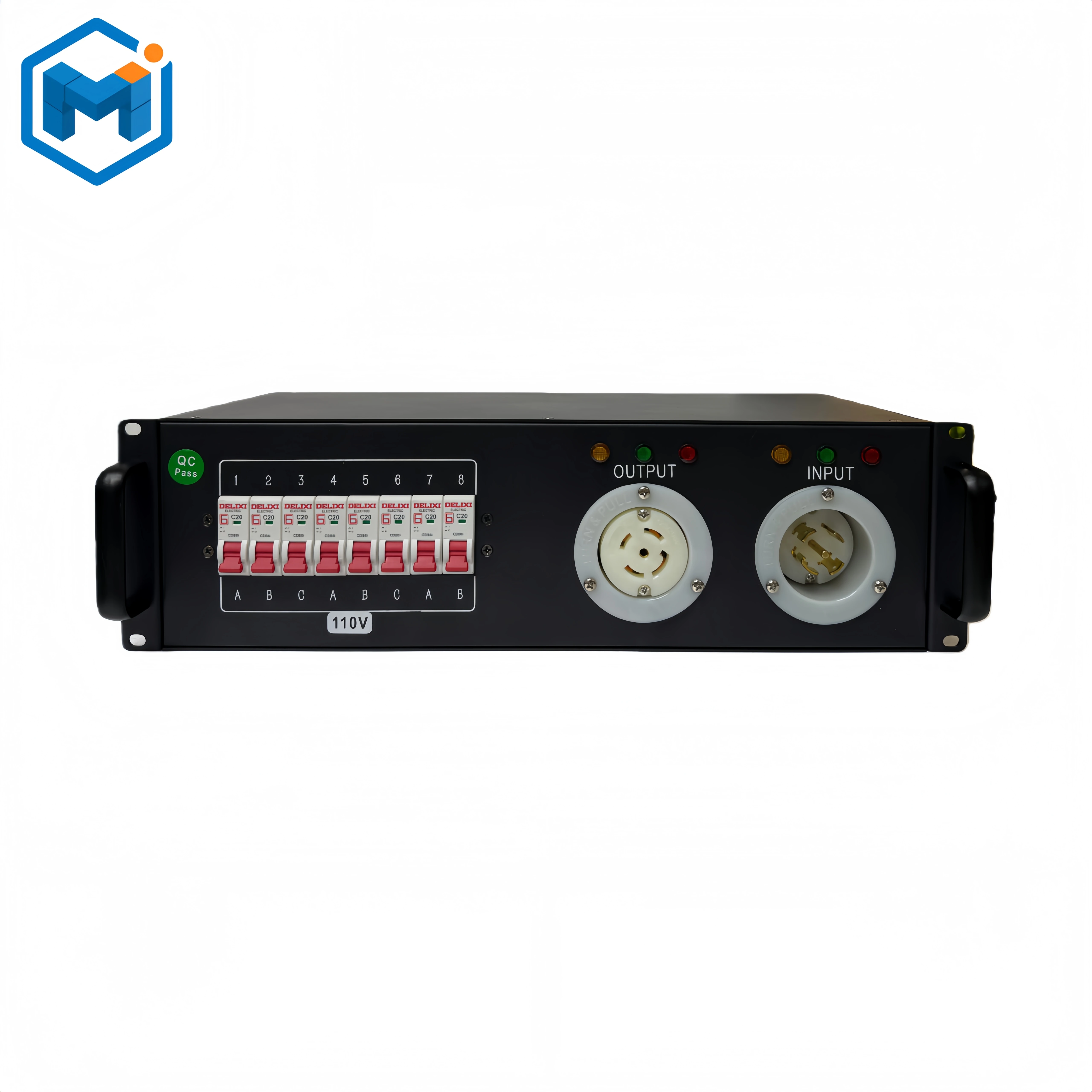 Manchange 8chs Edison 110V Output Power Distribution Box  L21-30 250V In&Output  Power Distro Aluminium Material