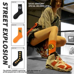 Anime Figure Cartoon Dragon Ball Goku Turtle Dragon Ball patterned mid-calf cotton socks skateboarding men women couple stocking