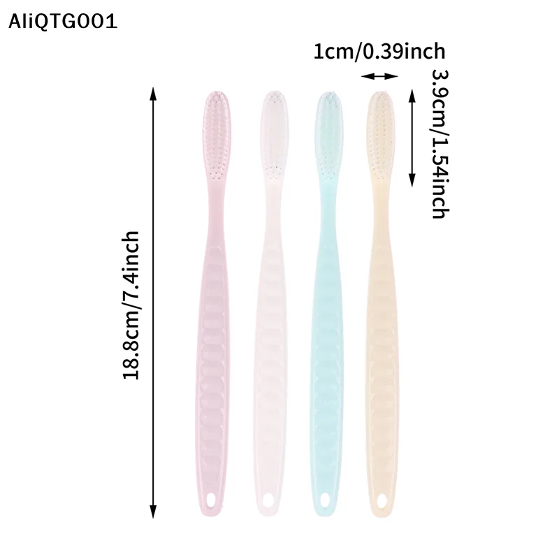 4Pcs Soft Long Head Adult Toothbrush Big Head Comfortable Japanese Korean Style Super Soft Oral Cleaning Brush