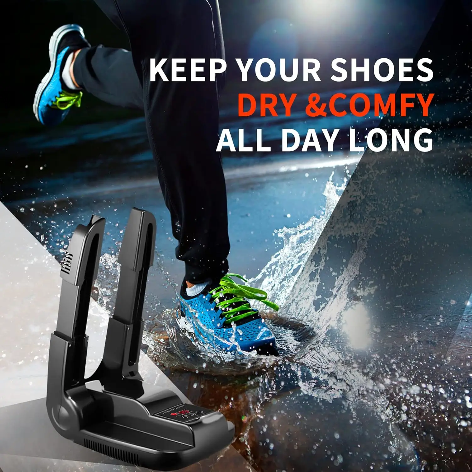 

2025 New Electric Foot Warmer with Timer Shoe Adjustable Odour Eliminator Damp and Wet Remover Foldable Quick Dryer Electric