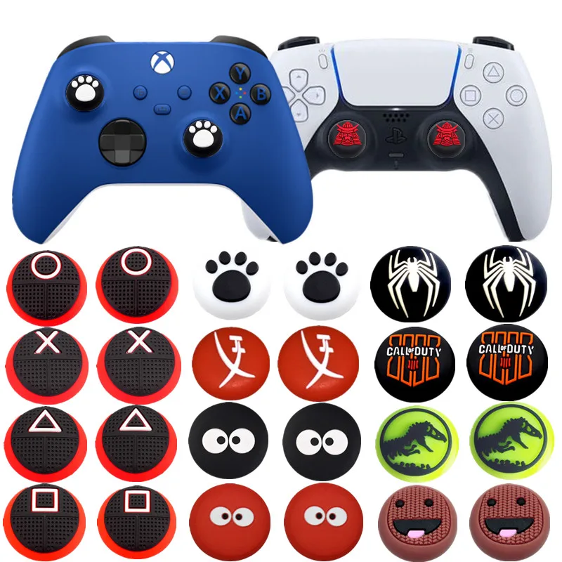 สําหรับ Playstation 5 PS5 PS4 PS3 Xbox Series X/S 360 One S Controller จอยสติ๊กอุปกรณ์เสริมซิลิโคนหมวก Thumb Stick Grip Caps