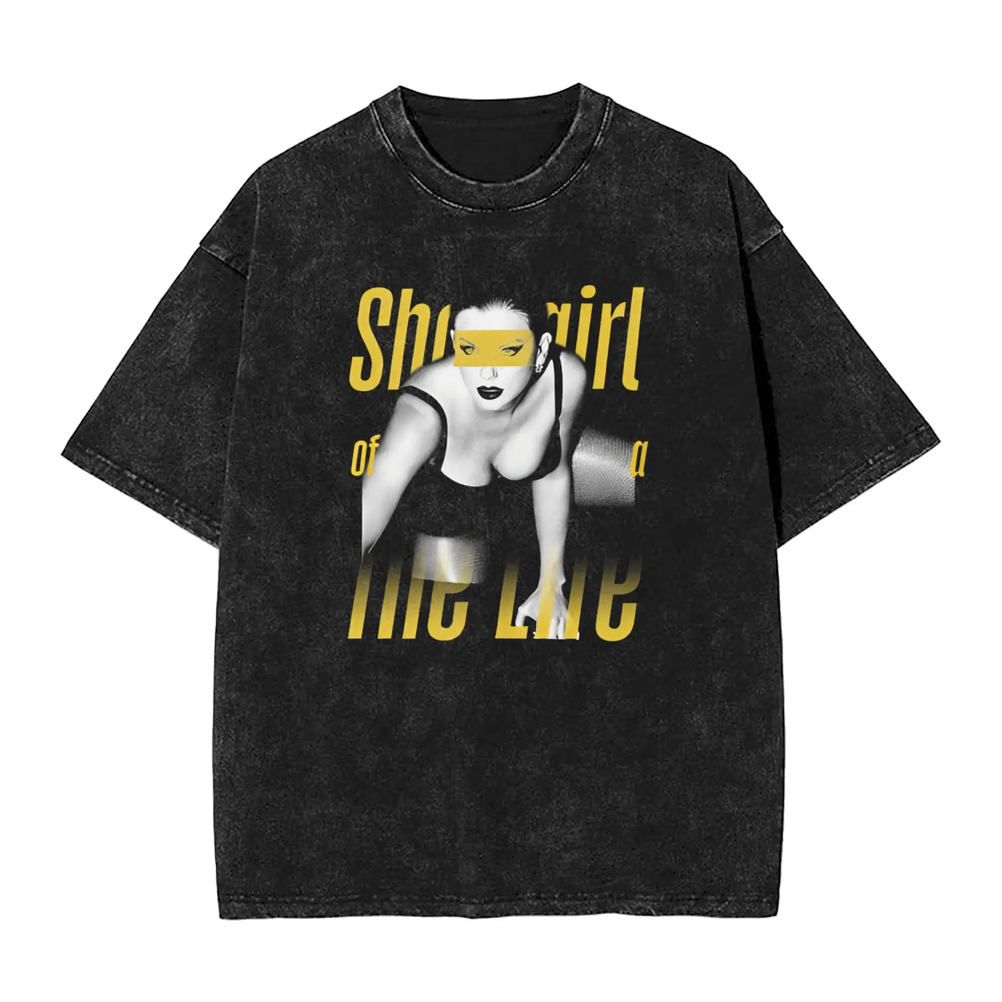 S-Showgirls الرجال تي شيرت غسلها مضحك تي شيرت قصير الأكمام طاقم الرقبة تي شيرت القطن الجرافيك الملابس المطبوعة