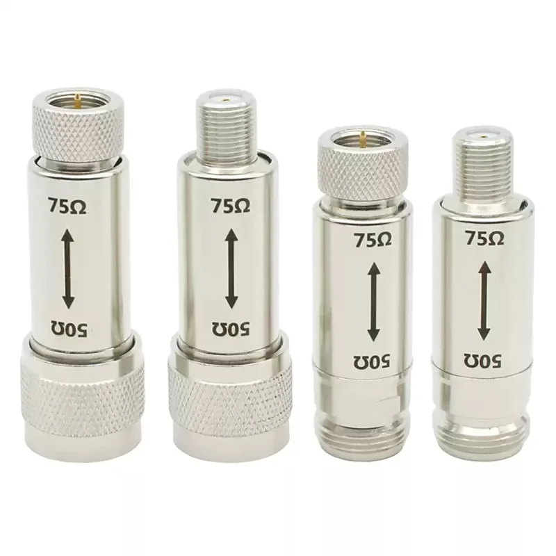 Bidirectional 50Ω 75Ω Impedance Converter N-F Interface RF Signal Matching Transition Adapter