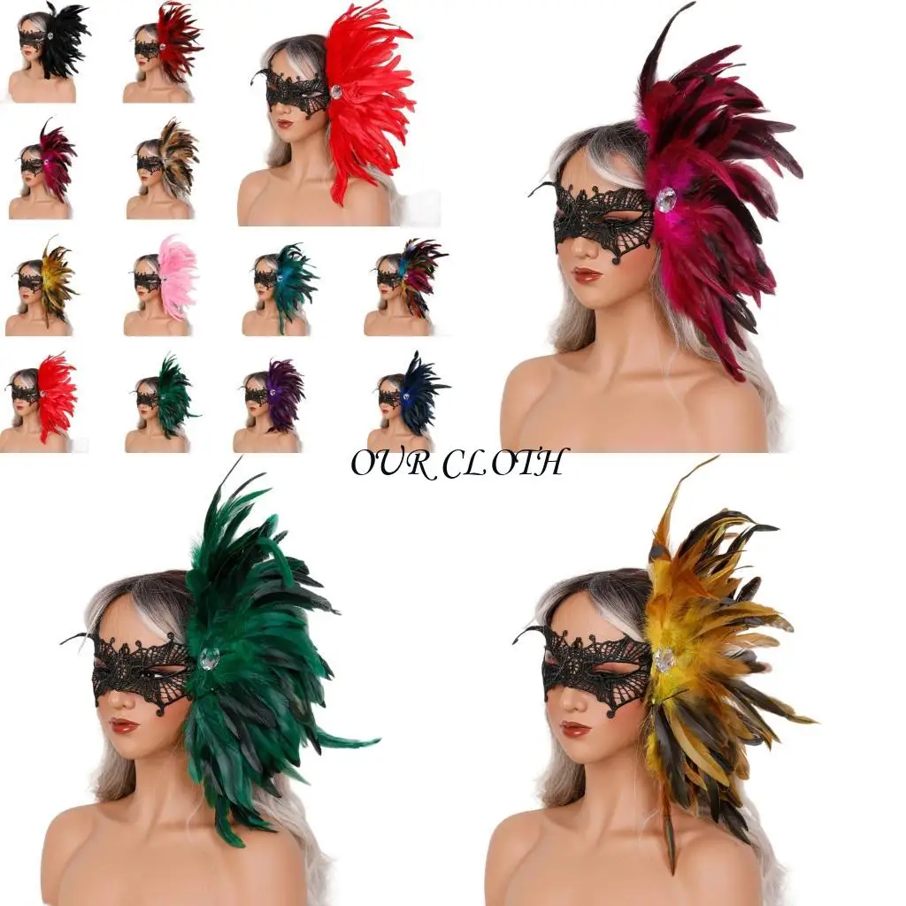 

Маска маскарадов перьев для женщин Марди Гра Маска карнавалы выпускные венецианцы маски y1ac