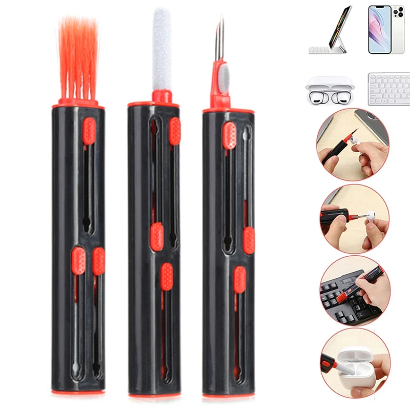 4 in 1 Keyboard Cleanning Kits Wireless Bluetooth Earphones Cleaning Pen Retractable Earbuds Cleaner for Mac Airpods Pro 1 2 3