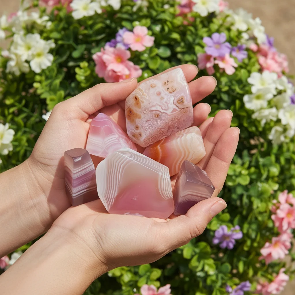 1PC Pink agate (irregular shape), Deep Mineral deposits, Shapes with Smooth Glossy Finish