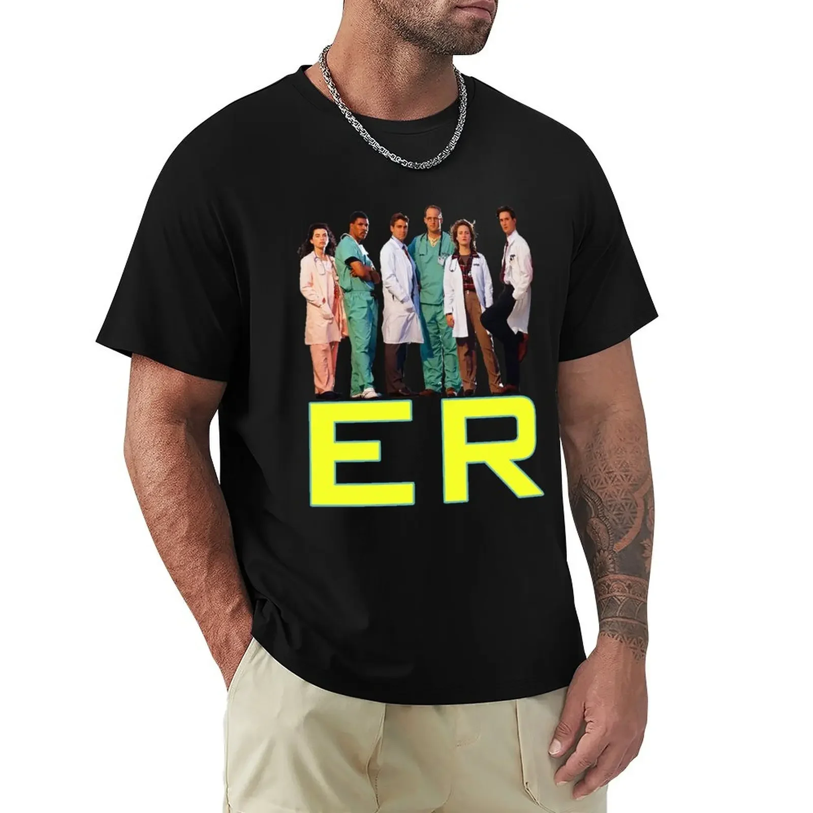 E.R. 90s CAST YOUNG GEORGE CLOONEY TRIBUTE T-Shirt for a boy summer clothes tops plain t shirts men