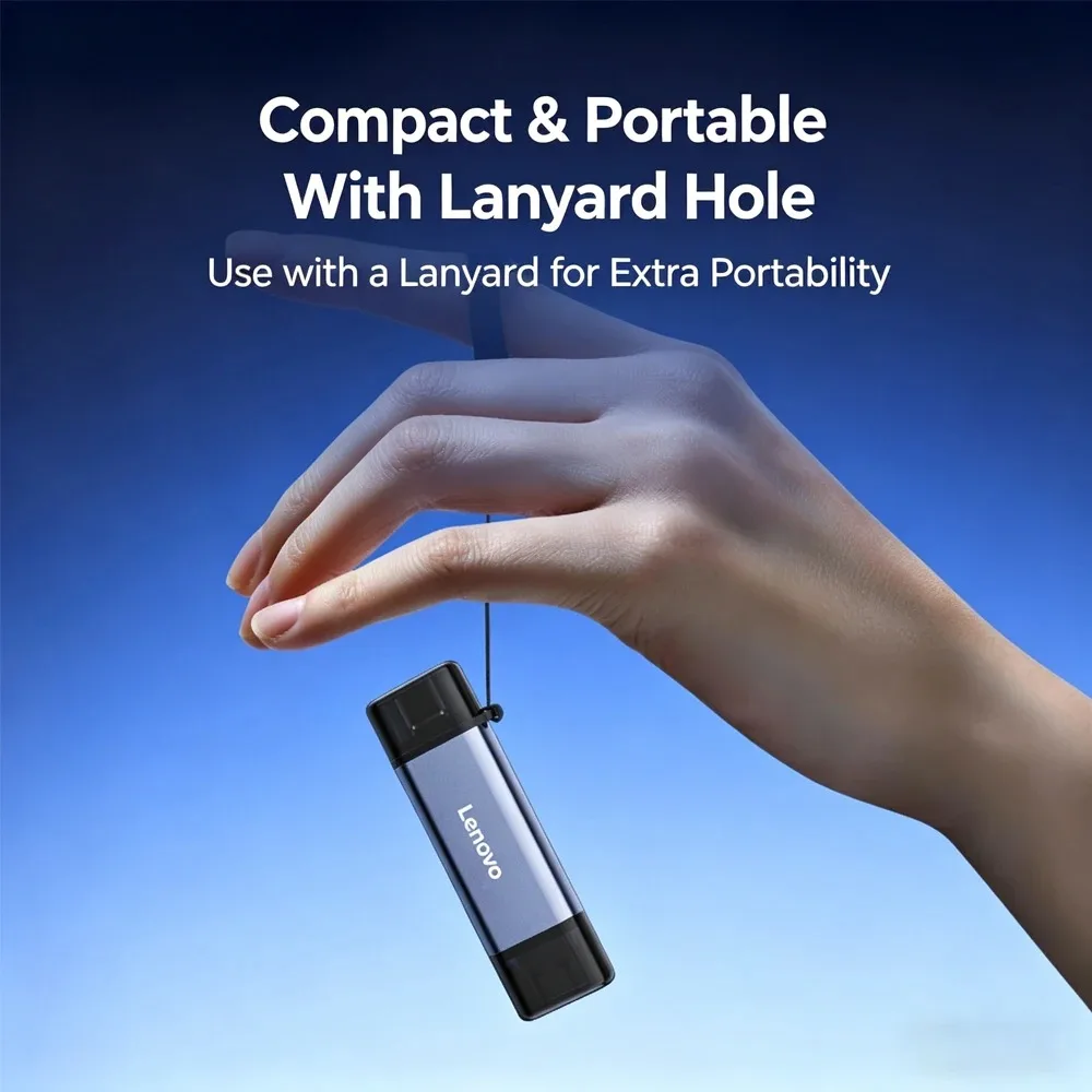 

Lenovo 2 in 1 Card Reader USB3.0 & Type C Universal Card Adapter Multifunctional adapter for SD Card & Micro sd Card