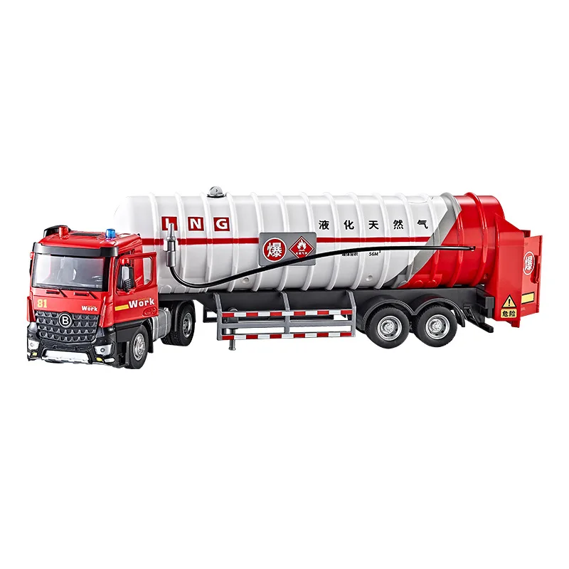 High simulation 1:24 alloy oil tank truck model,engineering vehicle transport vehicle toys,children\'s gifts,wholesale