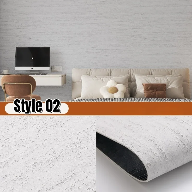 Realistic Limestone Texture Self-adhesive Wallpaper Faux Travertine Wall Sticker Wall Panel 300x40cm Interior Decoration Bedroom image 3