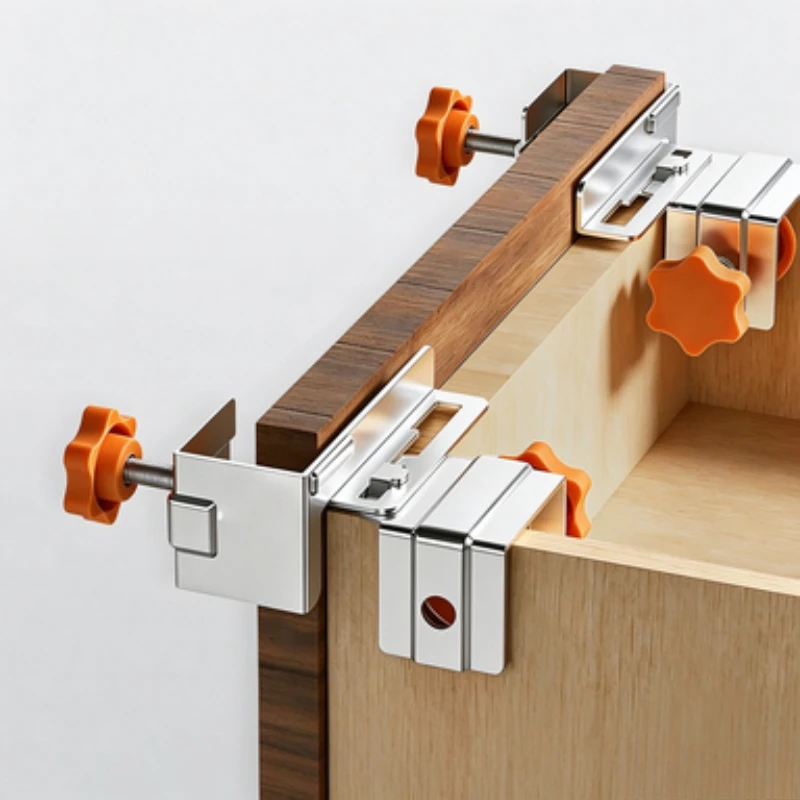 Upgraded Drawer Installation Clamp Stainless Steel Dual Panel Holder Large Drawer Face Fixing Jig Cabinet Assembly Locator
