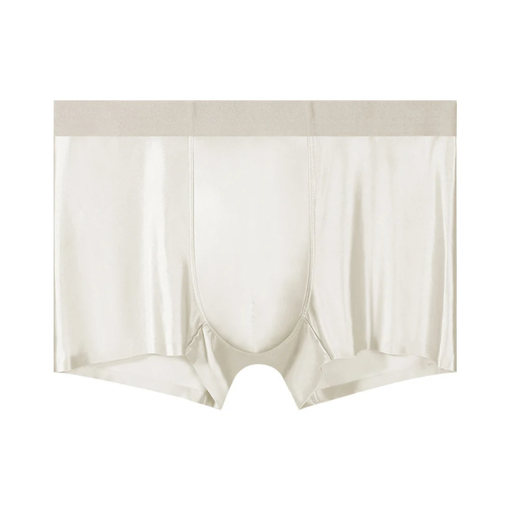 Men Glossy Satin-like Boxer Shorts Extreme Night Underwear Ice Silk Lingerie Ultra Hot Seamless U Pouch Panties Men's Clothing