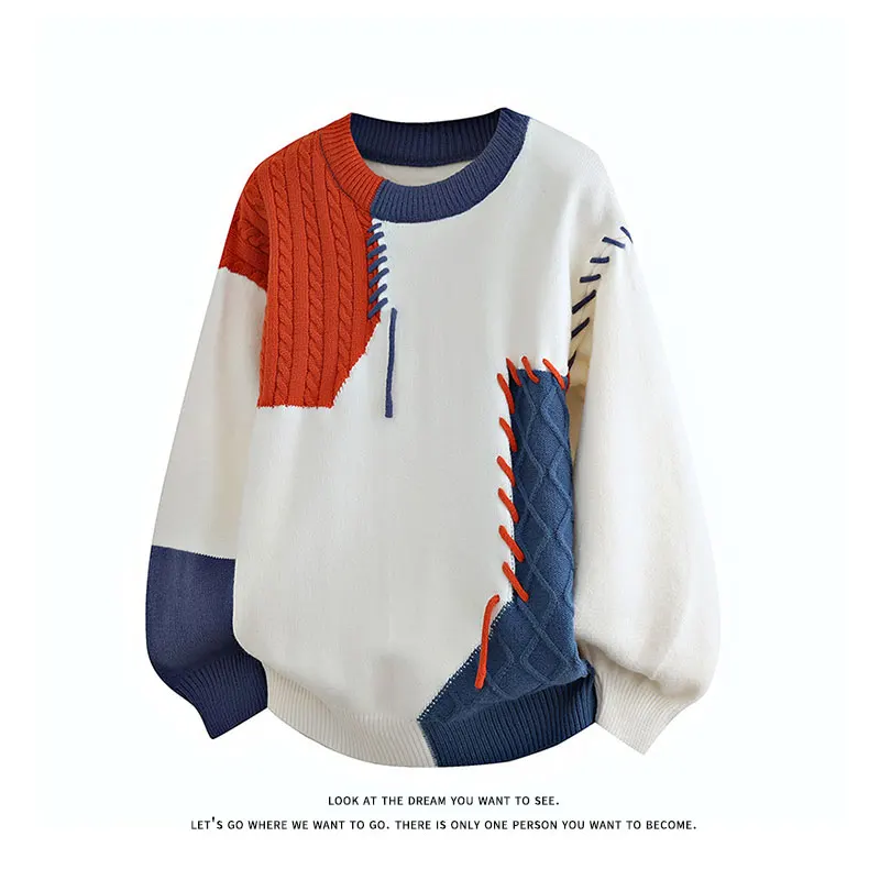 

New Loose Bottoming Sweater Versatile Pullover Men's Warm Sweater Unisex Knitted Sweater for Men Fashion Sweater Men Clothing
