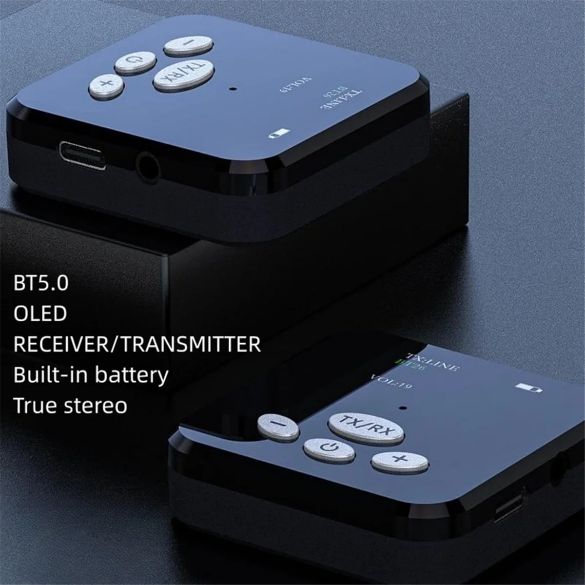 Superb Bluetooth 5.0 Transmitter Receiver,HiFi Wireless Audio Adapter,2-In-1 Bluetooth Adapter,3.5mm Bluetooth Audio Adapter