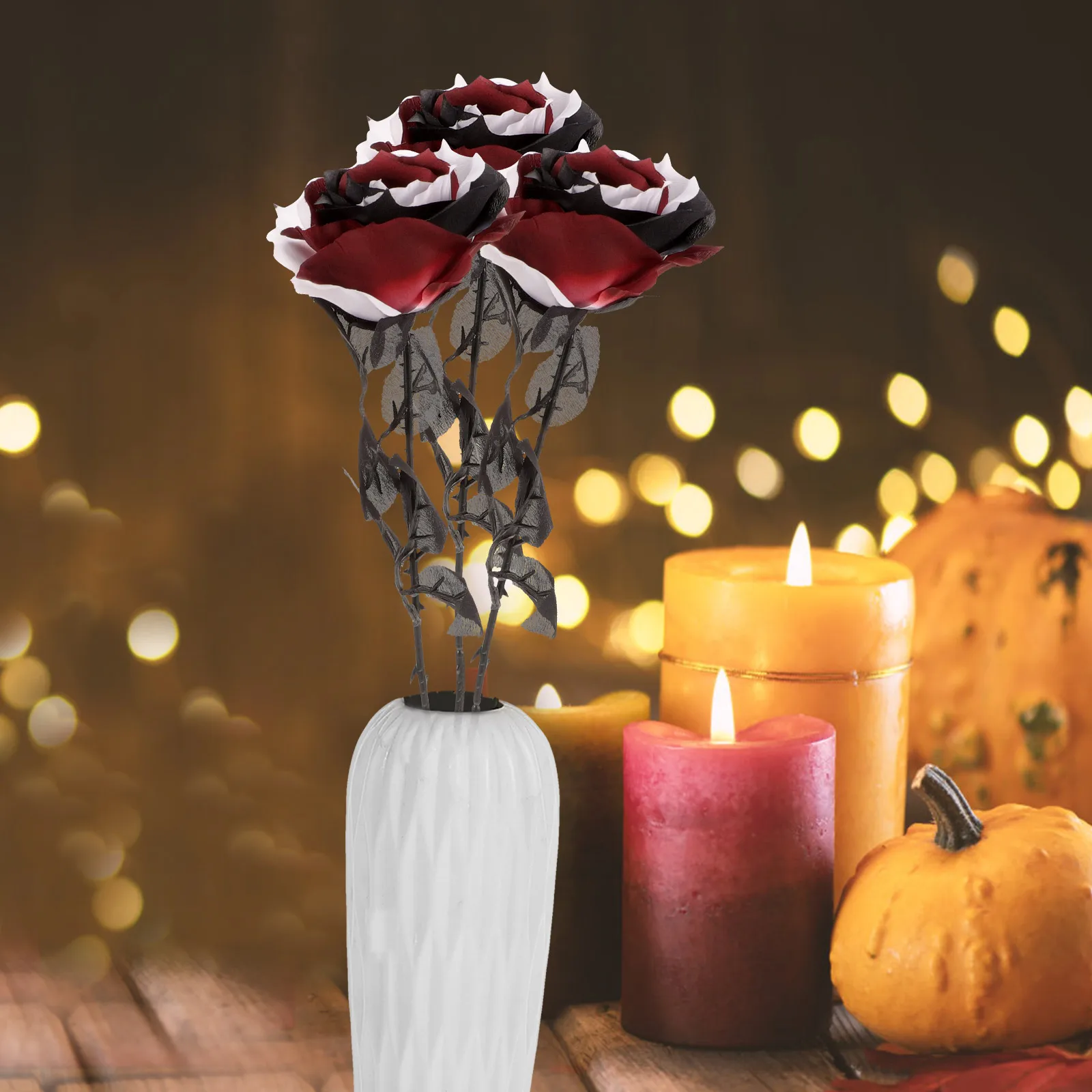 

3 PCS Props Simulated Rose Wedding Decor Fall Decorations for Home Plastic Living Room Ornament