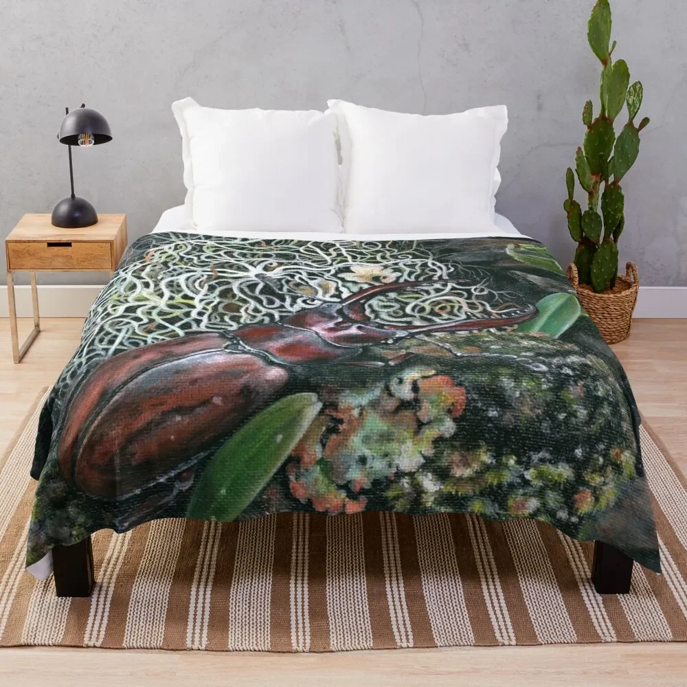 

Stag beetle Throw Blanket Bed linens heavy to sleep Decorative Throw Stuffeds Blankets
