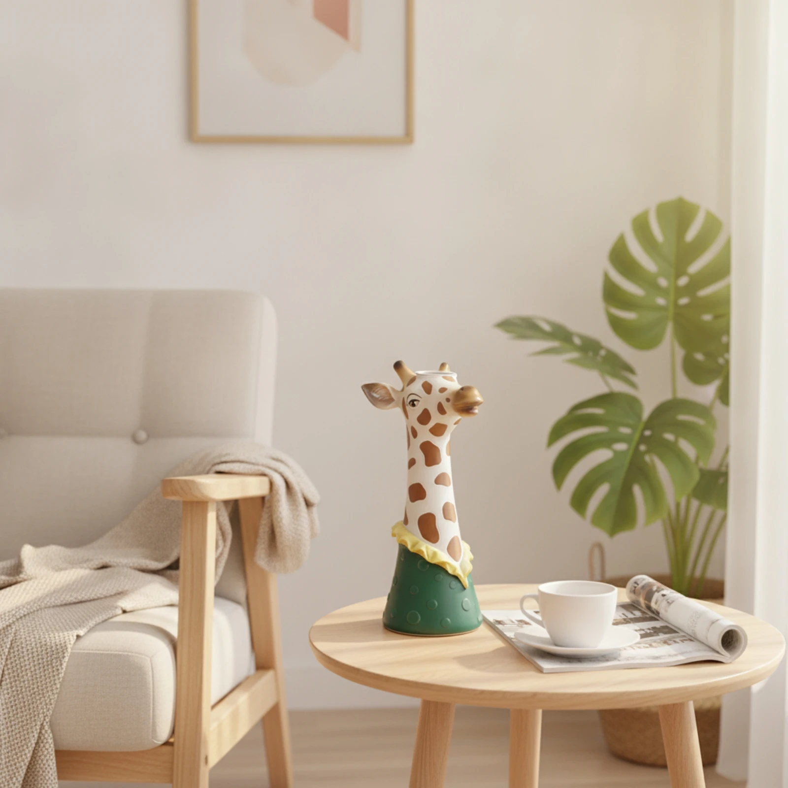 Vase with Ears Artistic Animal Vase Ornament Unique Decor Smooth for Shelf, Desk