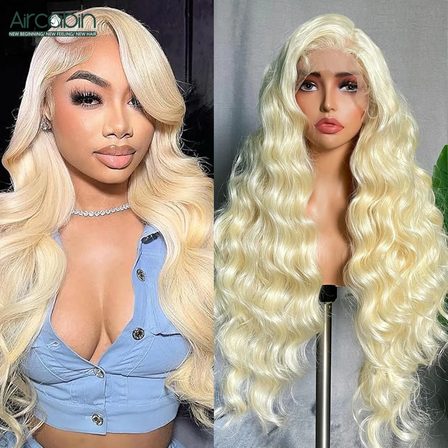 13x4 lace Frontal Body Wave Wigs #613 Color/Blonde Human Hair Glueless Wigs For Women Wear And Go 28 30 32 Inch Long Hair Wig