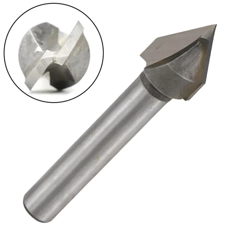 Engraving Router Bit V Shape Router Bit 60 Angle Double-edged 10mm Cutting Diameter 50mm Overall Length For Routers
