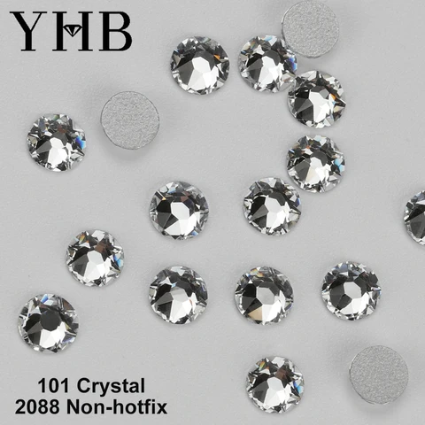 Стразы YHB 2088 для дизайна ногтей, 16-гранные, белые, плоская задняя поверхность — фото товара