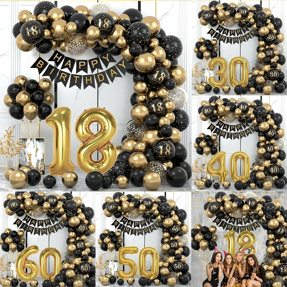 18 30 40 50 60 verjaardag ballon slinger kit, gelukkige verjaardag banner, verjaardag feestartikelen, 18e verjaardag partij ballon deco