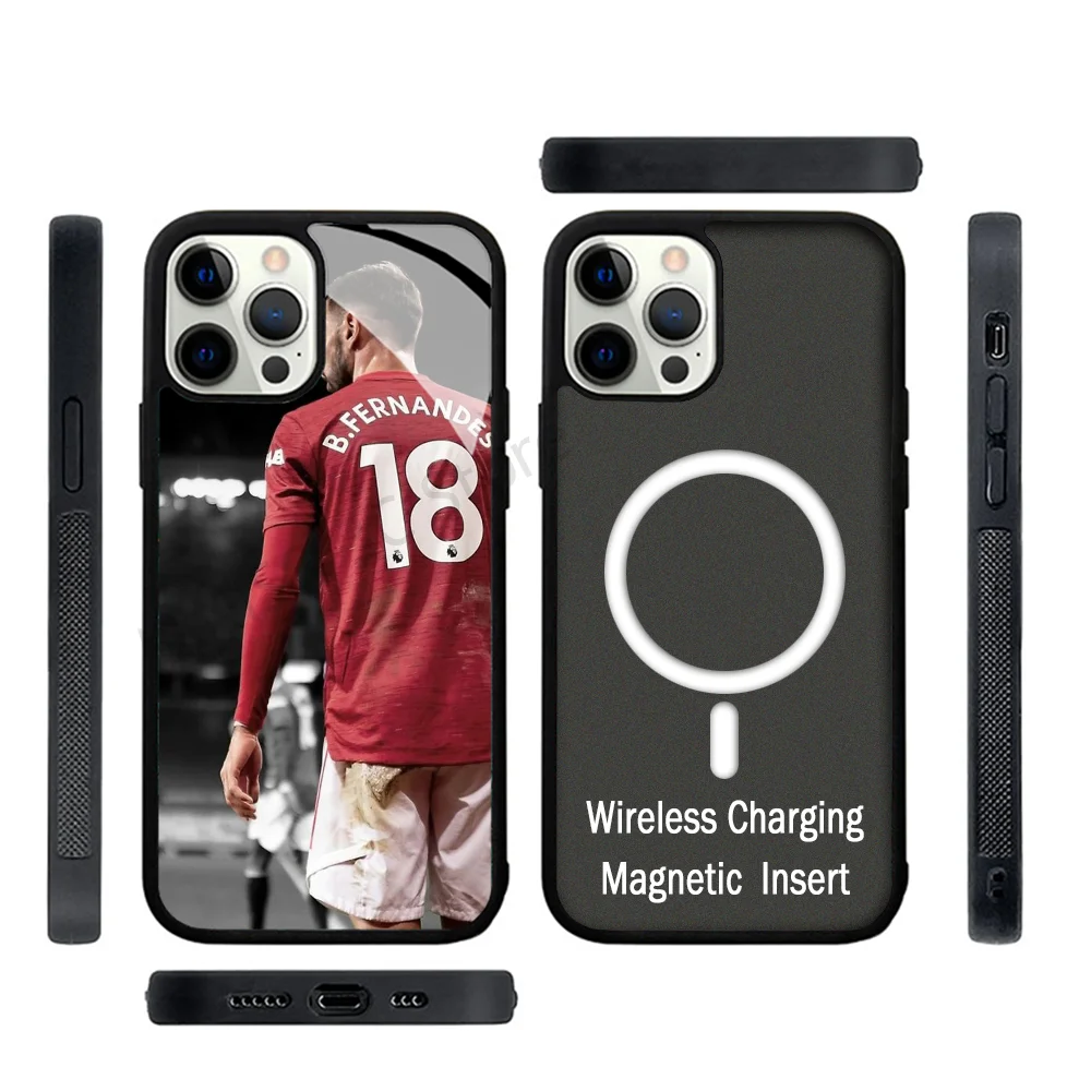 Bruno Fernandes Manchester Phone Case Strong Magnetic For IPhone 15 14 13 Pro Max 11 12 Mini For Magsafe