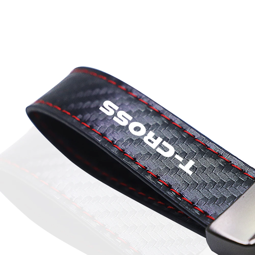 ل تيجوان t-الصليب t-roc سيارة مفتاح سلسلة حلقية ألياف الكربون المفاتيح اكسسوارات السيارات