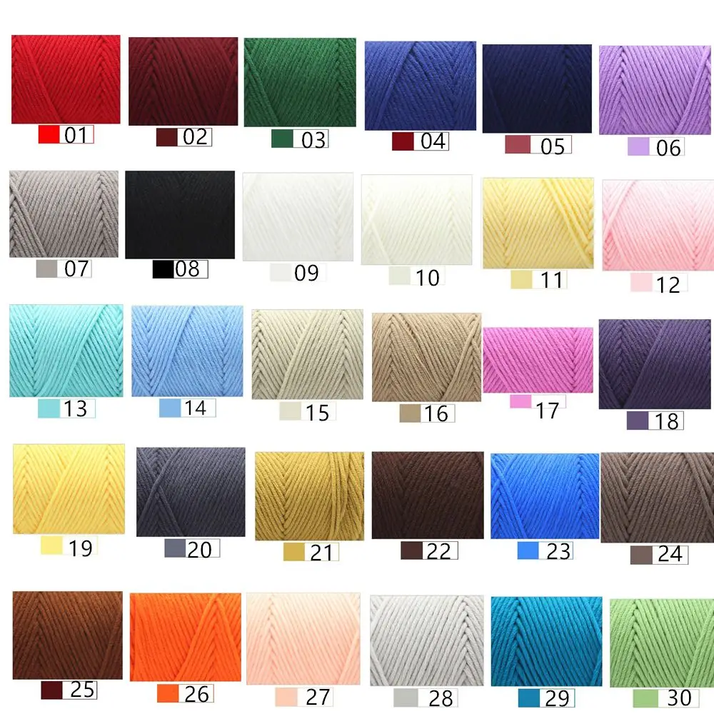 1PC Pure Colour Series  Lover Yarn 100g Milk Cotton Yarn Woolen Yarn 8ply Thread For Knitting Scarf Wool Handmade DIY Gift