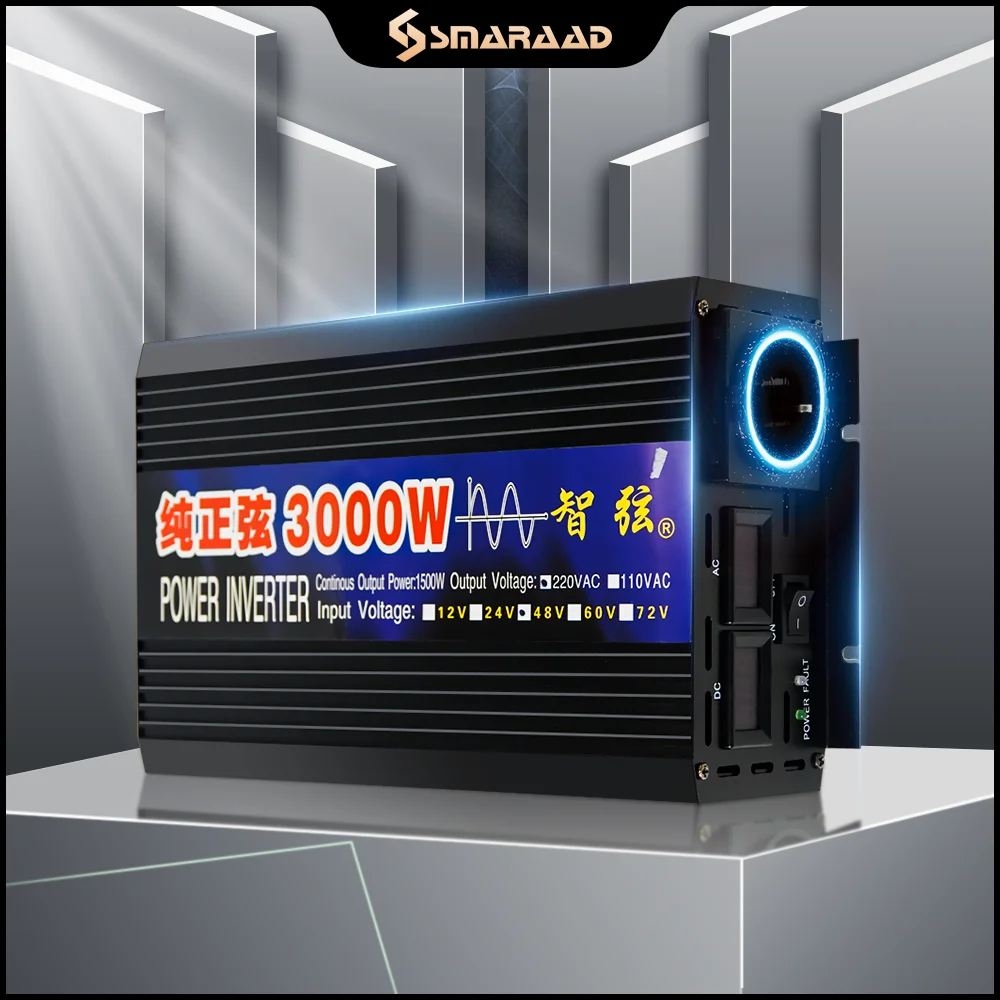 

3000W Pure Sine Wave Inverter Solar Power Inverter 12v 220v DC/AC Converter 24v 48v 110v 50hz Off Grid Inverter