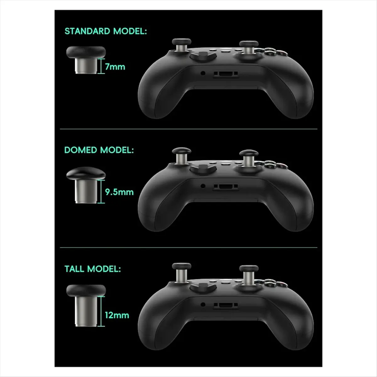 & AT27  8 PACK Metal Magnetic Thumbsticks Analog Joysticks for // /S Controller Silver