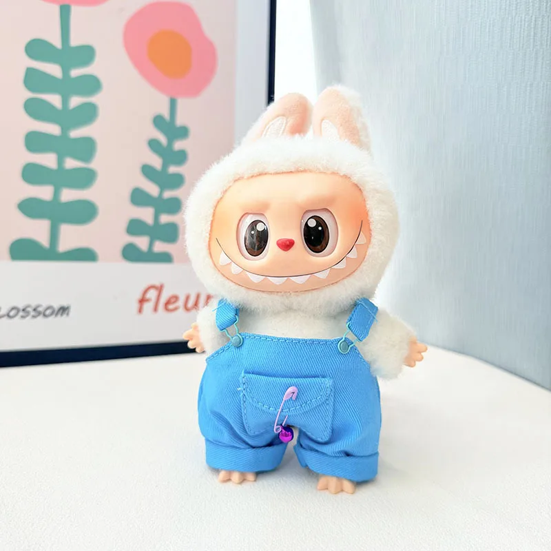 Urocze mini spodnie z śliniaczkiem dla lalek Labubu I II o wysokości 15-17 cm, ubranka na imprezę dla lalek Idol, akcesoria do stylizacji dla koreańskich grup Kpop Exo