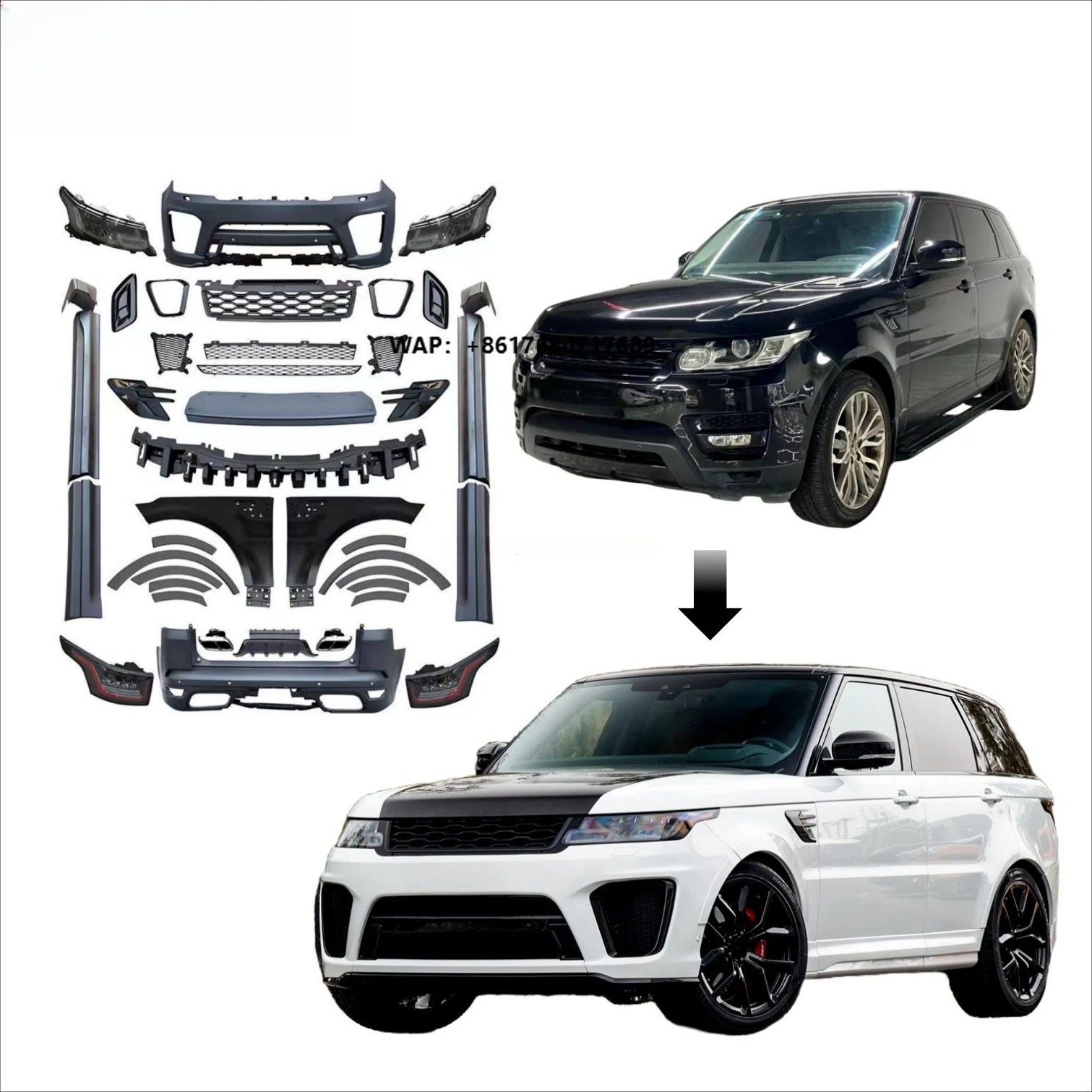 New AKY for Sport SVR Bodykit 2013-2017 Facelift Bumper Grille Side Skirt-Bolt-On Universal Fitment