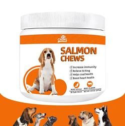 Salmon Omega-3 Multivitamin Soft Chews for Pets - Boost Immunity, Alleviate Itching, Support Heart Health & Enhance Eye Wellness