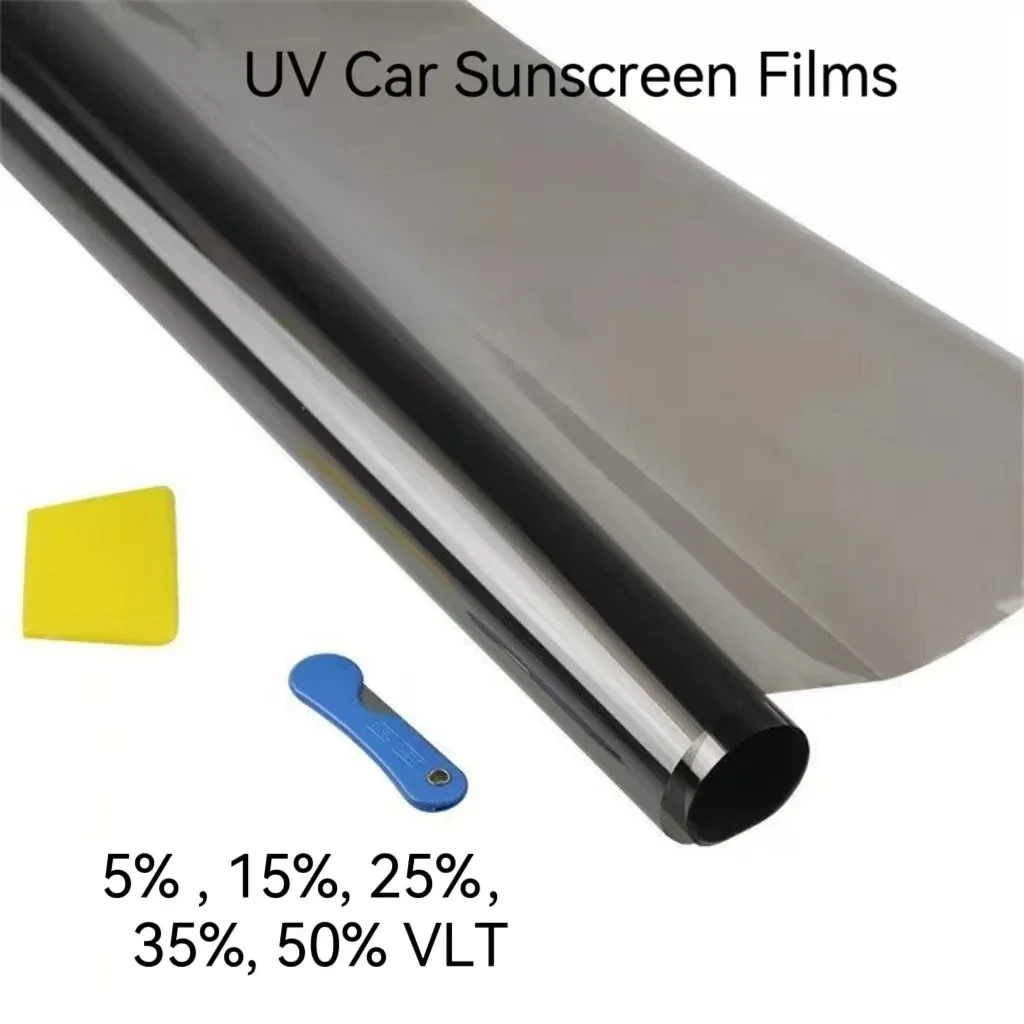 Película de protección solar de vidrio para coche, pegatina de aislamiento polarizado de 300cm x 50cm para ventanas VLT, tinte UV, 5%, 15%, 25%, 35%, 50%