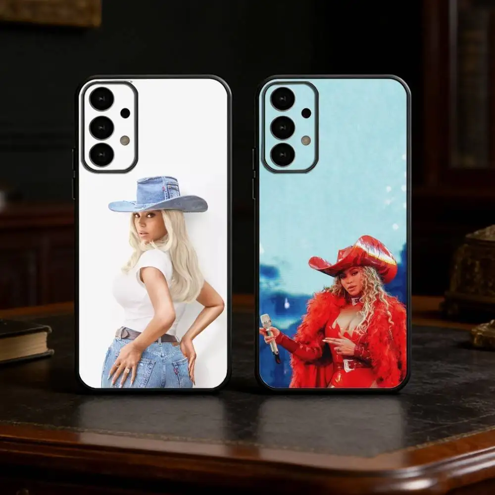 

B-beyonce Cowboy Cool singer Phone Case For Samsung S25,S24,S21,S22,S23,S30,Ultra,S20,Plus,Fe,Lite Black Shell