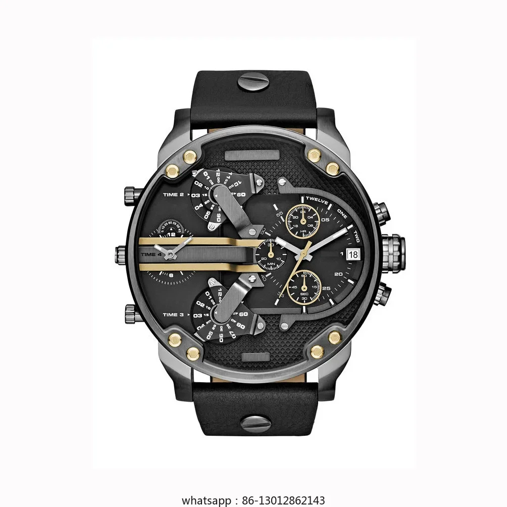 Reloj de moda de cuarzo para hombre, estilo hipster europeo y americano, con esfera grande, informal, DZ7333