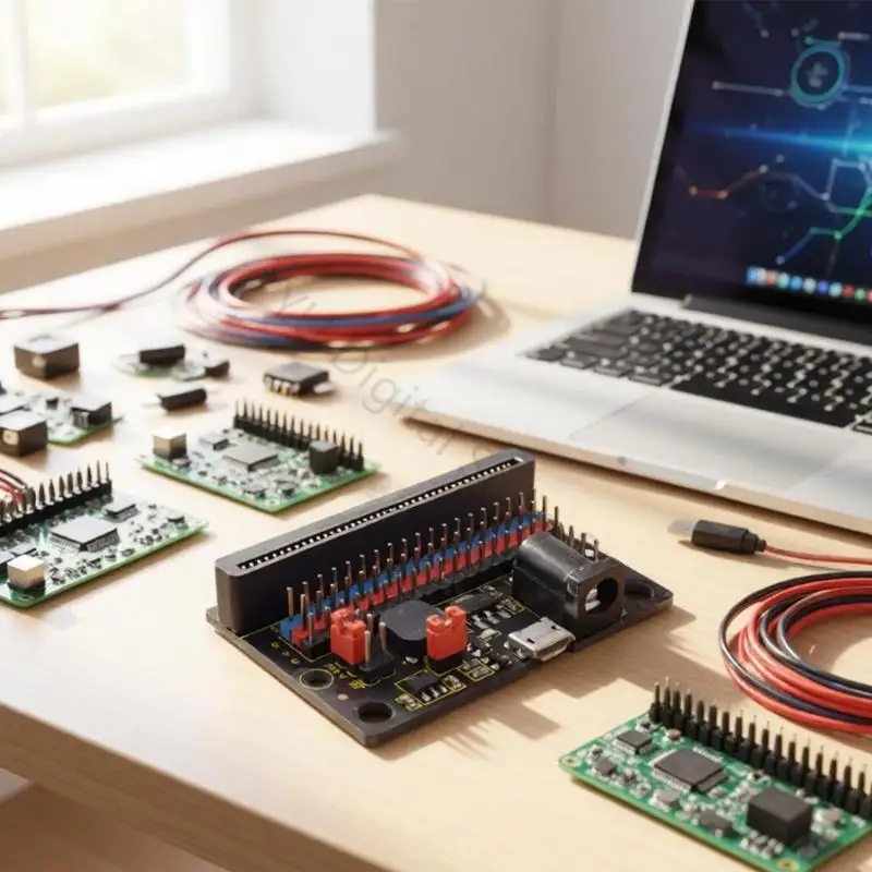 96BA Microsbit Bit Enhanced Development Expansion Board mit Anschlusslayout, Sound-Feedback und Stromzugang für – Detail 7