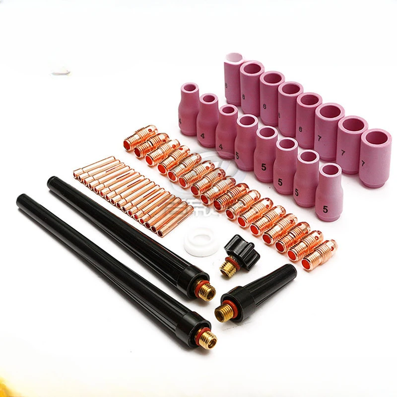 Welding Gun Accessories Wp9/20/25 Set 53Pcs Ceramic Nozzle Electrode Holder Conventional Connector 53Pcs Set