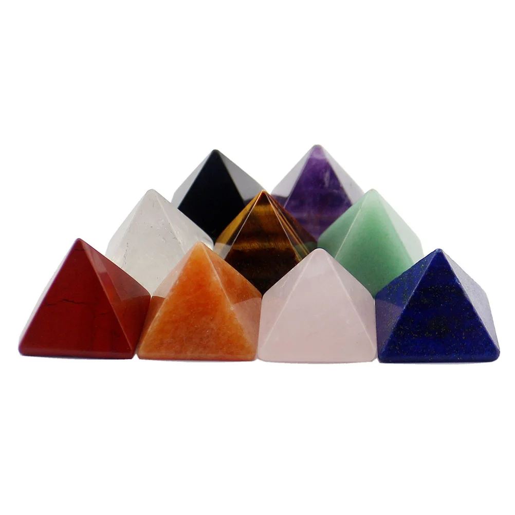 Craft Decoration Energy Gemstone Natural Crystal Pyramid Shaped Soothing Stones