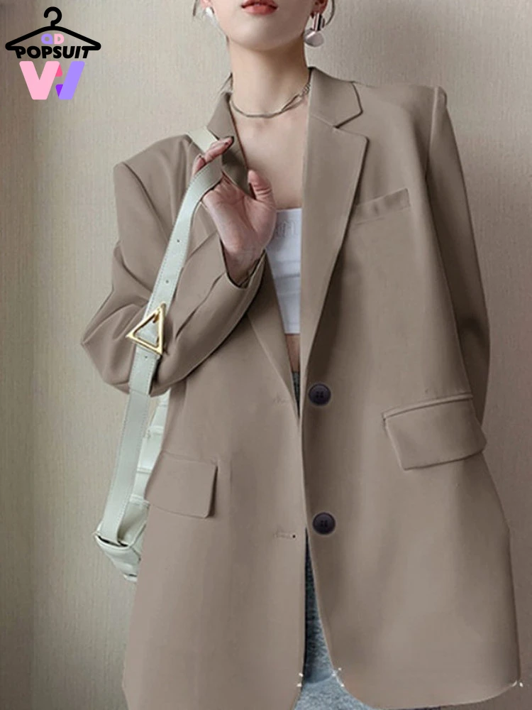 

New in Spring Autumn Women Blazer Fashion Casual Lapel Ladies Jackets Full Sleeve Single Breasted Solid Female Women Tops Coats