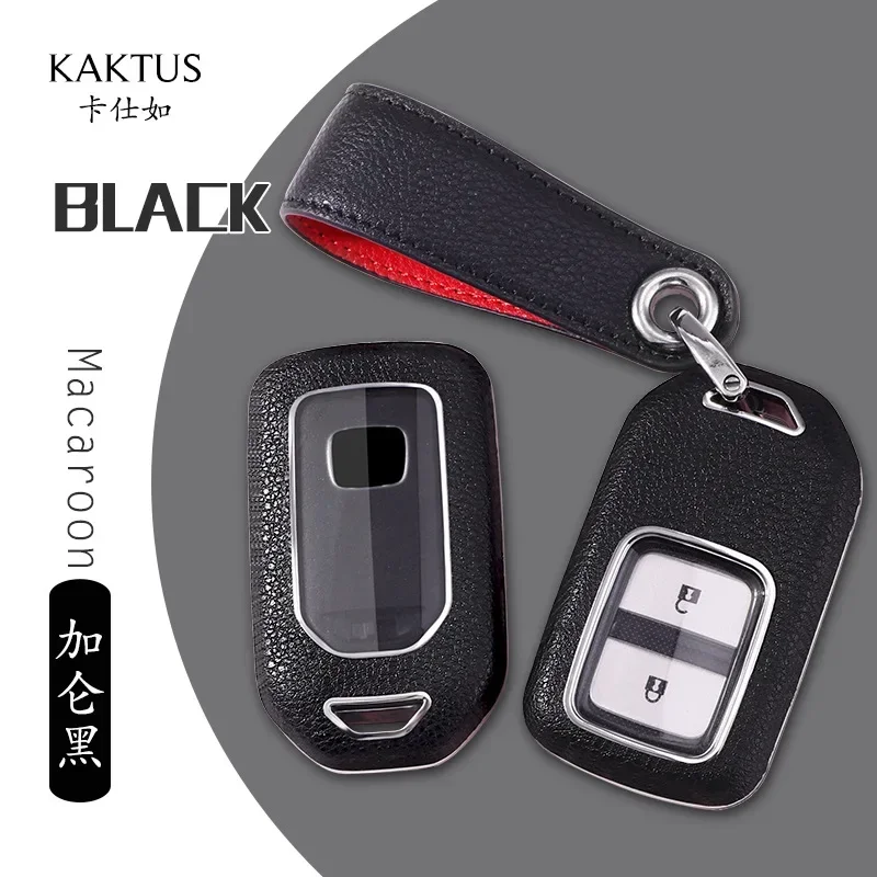 Leather Car Key Case Purse Keychain for Honda Civic Xrv 10th Generation Accord Binzhi CRV Gory Odyssey Alison