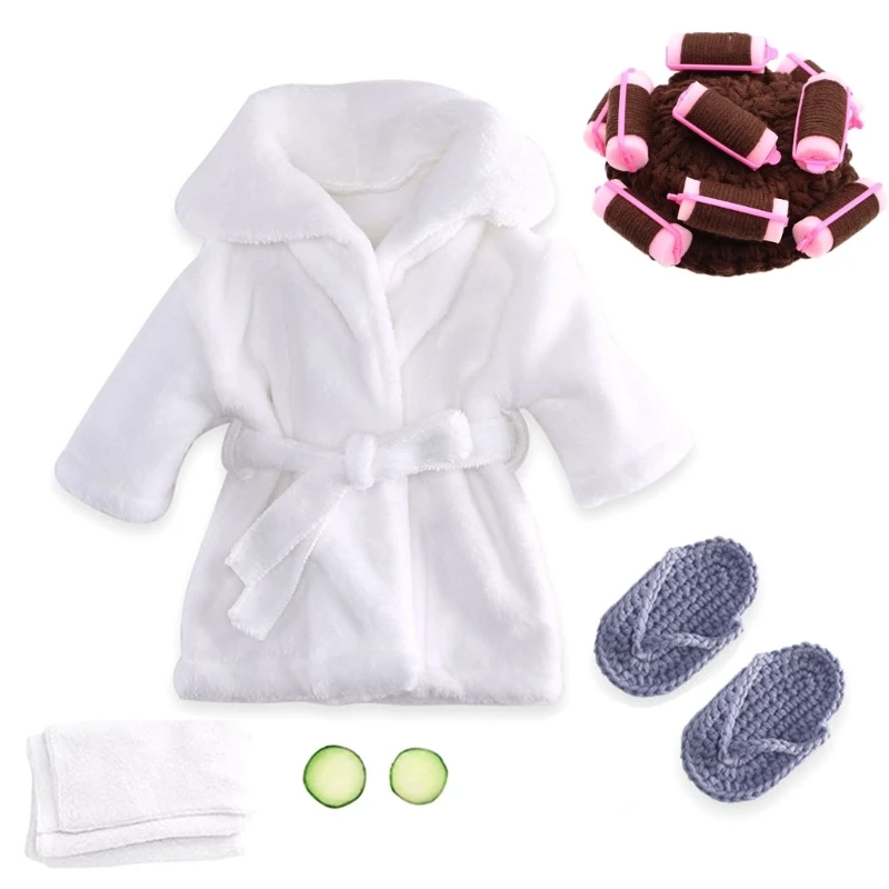 Newborn Photography Clothes Beach Costume Set Bathrobe Photo Props Baby Headband 1560