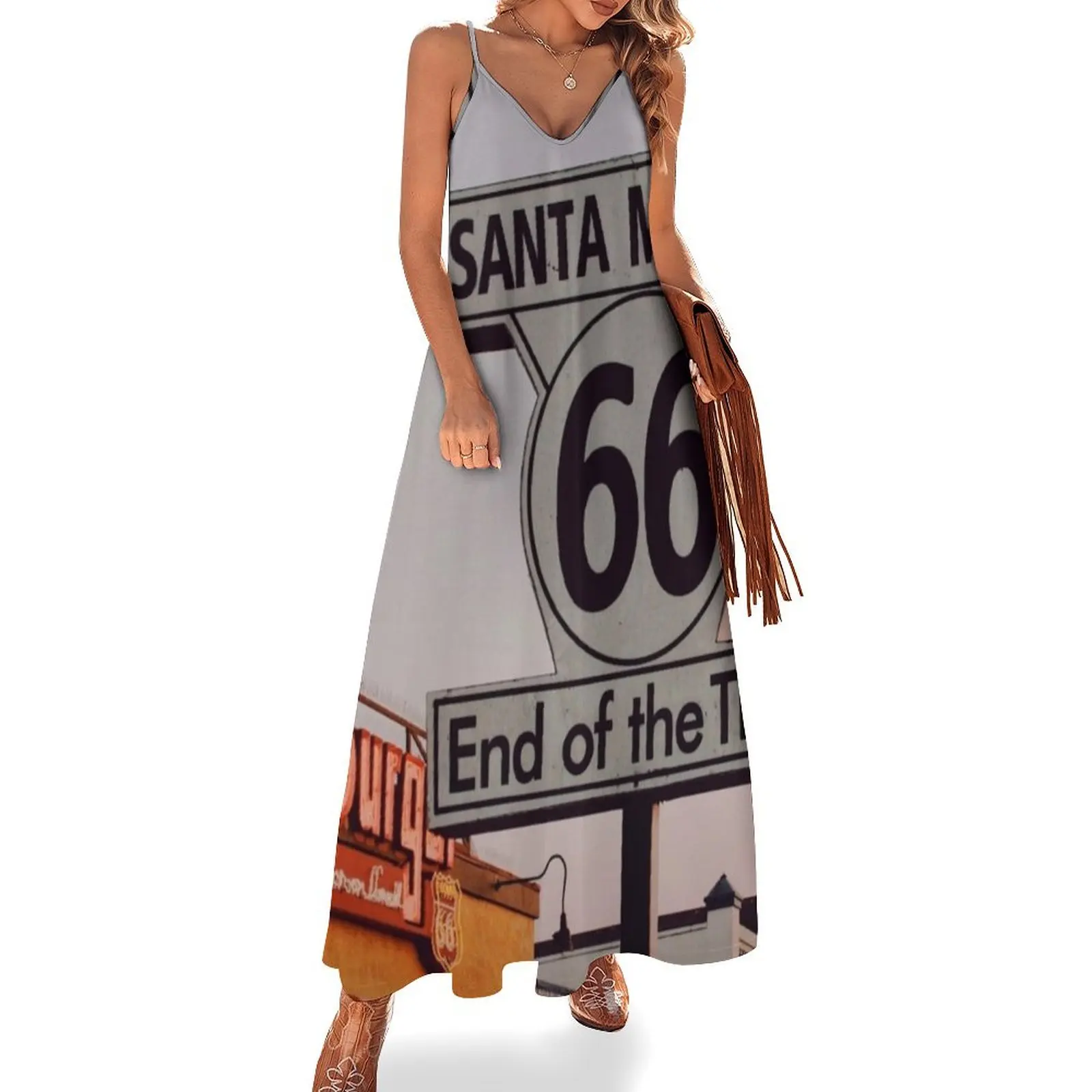 

Santa Monica Route 66 California Sleeveless Dress dresses summer evening dress ladies