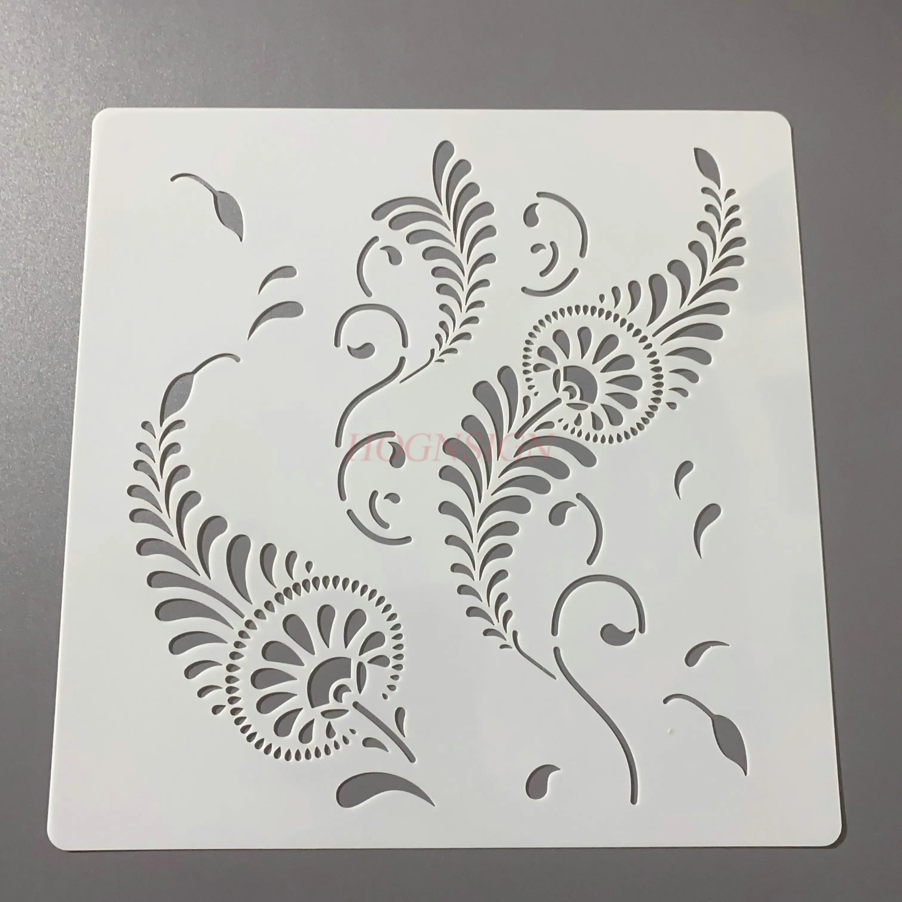 1шт 20см квадратный полый шаблон для рисования белый моющийся